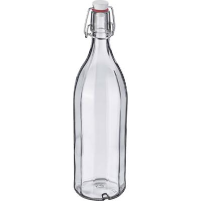 Westmark Beugelfles / Weckfles - transparant glas - luchtdicht - 1 liter - waterfles - hoekig