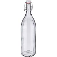 Westmark Beugelfles / Weckfles - transparant glas - luchtdicht - 1 liter - waterfles - hoekig