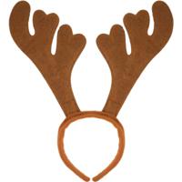 Rendier diadeem - bruin - 32 x 31 cm - polyester - kerst haarband