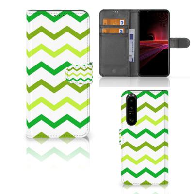 Sony Xperia 1 III | Telefoon Hoesje | Zigzag Groen