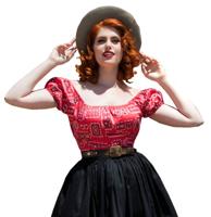 Spanish Peasant Top Red Bandana Print-XXL | 49% korting - thumbnail
