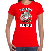 Fout Kerstshirt / outfit Northpole roulette rood voor dames