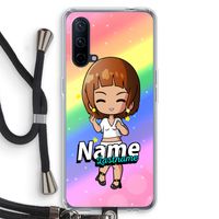 Chibi Maker vrouw: OnePlus Nord CE 5G Transparant Hoesje met koord