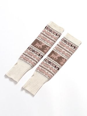 Christmas wool elk snowflake half-finger gloves Christmas wool elk snowflake half-finger gloves