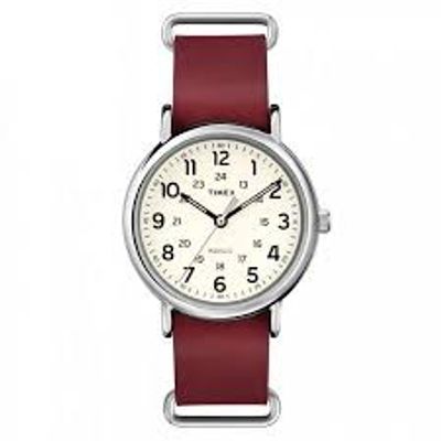 Horlogeband Timex 2P493 Leder Rood 20mm