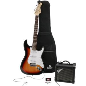 Fazley FST118SB sunburst elektrische gitaar starterset met versterker