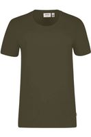 HAKRO Organic Regular Fit T-Shirt ronde hals olijfgroen, Effen - thumbnail