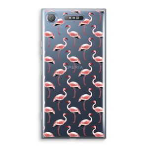 Flamingoprint groen: Sony Xperia XZ1 Transparant Hoesje