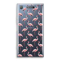 Flamingoprint groen: Sony Xperia XZ1 Transparant Hoesje