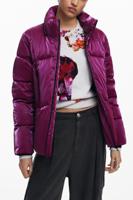 Gewatteerde jas met capuchon - RED - L