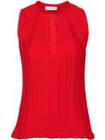 Lanvin blouse plissée à design sans manches - Rouge