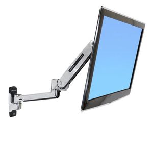 Ergotron LX Sit-Stand Wall Mount LCD Arm Monitor-wandbeugel 1-voudig 25,4 cm (10) - 106,7 cm (42) Aluminium (gepolijst) Kantelbaar, Zwenkbaar, Roteerbaar