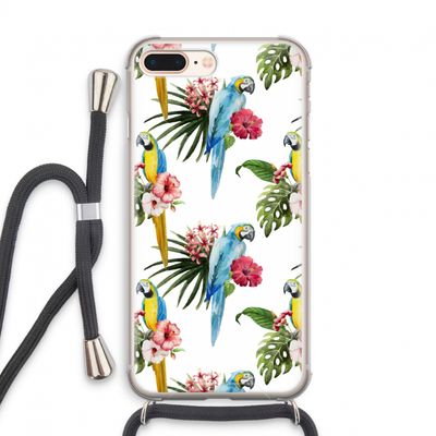 Kleurrijke papegaaien: iPhone 7 PLUS Transparant Hoesje met koord