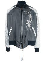 Greg Lauren veste bomber à imprimé graphique - Bleu