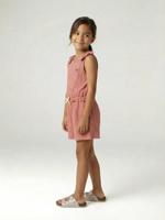 Combishort voor meisjes van twee materialen oudroze