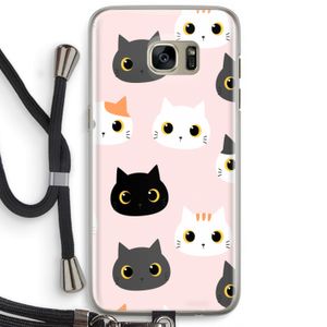 Katten: Samsung Galaxy S7 Edge Transparant Hoesje met koord