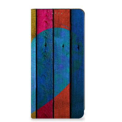 Google Pixel 7A Book | Wallet Case | Wood Heart - Cadeau voor je Vriend