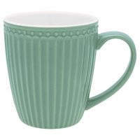 GreenGate Koffiemok Alice dusty green 350 ml - H 10 cm - Ø 9 cm