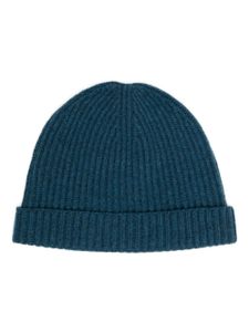 N.Peal bonnet en cachemire à design nervuré - Bleu