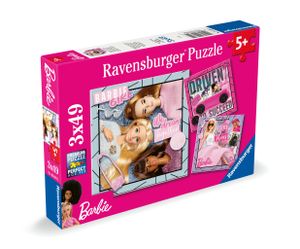 Ravensburger puzzel 3x49 stukjes Barbie inspire the world