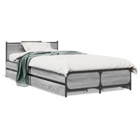 Bedframe met lades bewerkt hout grijs sonoma eiken 75x190 cm