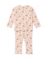 HEMA Babypyjama bloemen roze (roze)