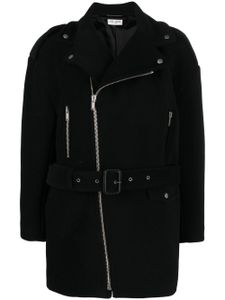 Saint Laurent manteau zippé à col cranté - Noir