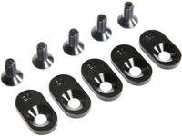 Losi - Engine Mount Insert and Screws 21T Black (5): 5ive-T 2.0 (fits 62T spur) (LOS252105)