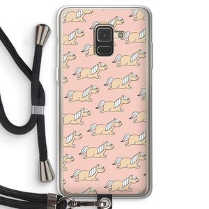 Ponys: Samsung Galaxy A8 (2018) Transparant Hoesje met koord