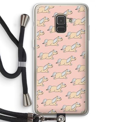Ponys: Samsung Galaxy A8 (2018) Transparant Hoesje met koord