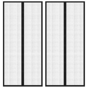 VidaXL Insectendeurgordijnen 2 st magnetisch 210x90 cm zwart