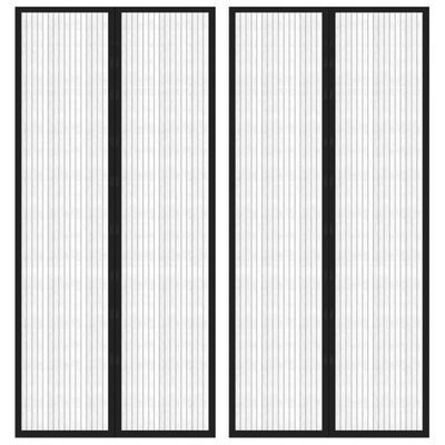 VidaXL Insectendeurgordijnen 2 st magnetisch 210x90 cm zwart