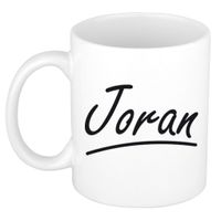 Naam cadeau mok / beker Joran met sierlijke letters 300 ml   - - thumbnail