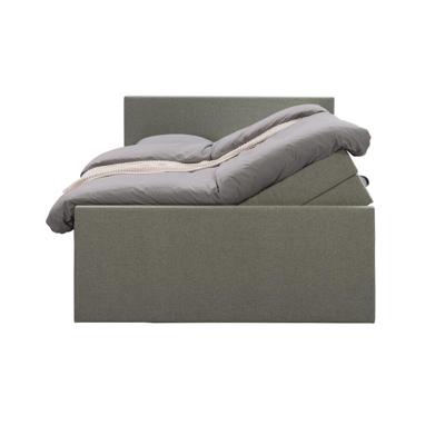 Leen Bakker - Boxspring Met Opbergruimte En Voetbord Liv Egaal - 140x200cm - Stof - Groen
