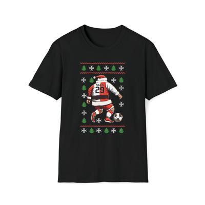 T-shirt regular zwart - Santi 29 kerst shirt - logo voor groot