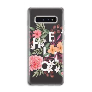 Hello in flowers: Samsung Galaxy S10 4G Transparant Hoesje