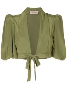 Adriana Degreas blouse crop à fermeture nouée - Vert