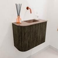 Toiletmeubel Mondiaz Joya Dlux | 51.6 cm | Meubelkleur Shadow | Faye wastafel Arena Wasbak Rechts | Zonder kraangat(en)