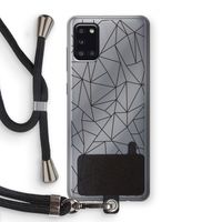 Geometrische lijnen zwart: Samsung Galaxy A31 Transparant Hoesje met koord