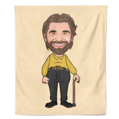 Cartoon Fleecedeken Old Man - Pillow Buddies