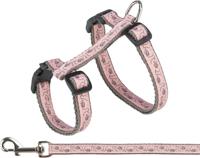 TRIXIE KATTENTUIG MET RIEM GRIJS / ROZE