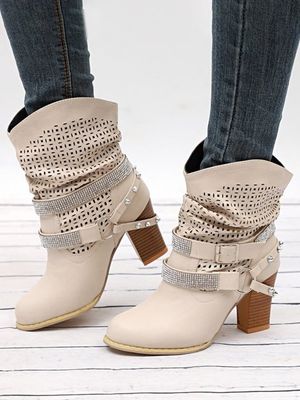 Winter Date Rivet Pu Boots