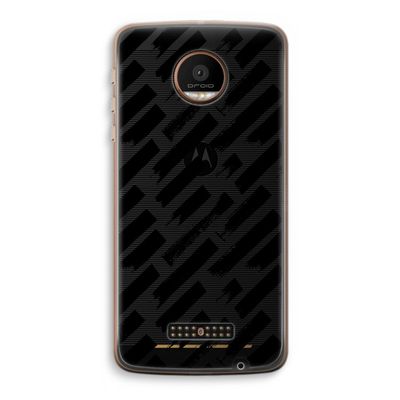 Zwarte vegen: Motorola Moto Z Force Transparant Hoesje