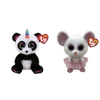Ty - Knuffel - Beanie Boo's - Paris Panda & Nina Mouse - thumbnail