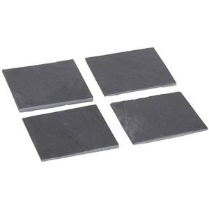 8x leisteen glas onderzetter 10 cm