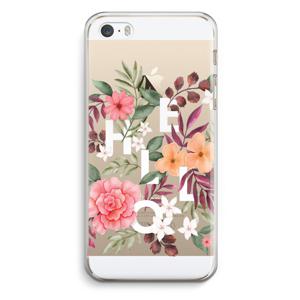 Hello in flowers: iPhone 5 / 5S / SE Transparant Hoesje