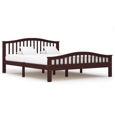 vidaXL Bedframe massief grenenhout donkerbruin 160x200 cm