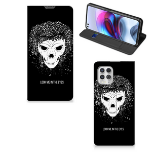 Mobiel BookCase Motorola Moto G100 Skull Hair