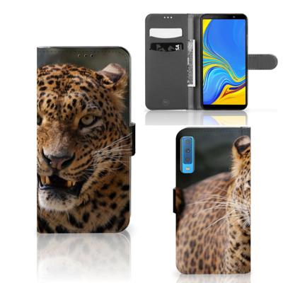 Samsung Galaxy A7 (2018) | Telefoonhoesje | Met pasjeshouder | Luipaard