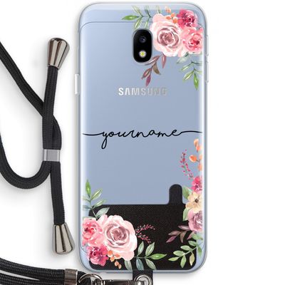 Rozen: Samsung Galaxy J3 (2017) Transparant Hoesje met koord